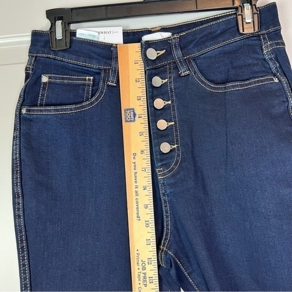 We Wore What Womens Dark Blue Button Fly Stretch Danielle Jeans womens - Picture 7 of 13